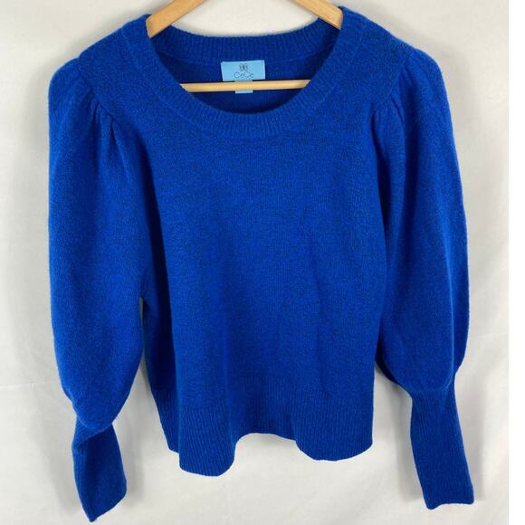 CeCe Puff Sleeve Sweater in Deep Royal Blue Size Small - Picture 2 of 6